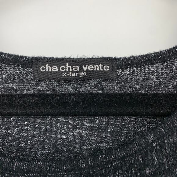 Cha Cha Vente Swing Tunic Top Womens XL Charcoal Gray Marled Knit 3/4 Sleeve - Picture 5 of 5